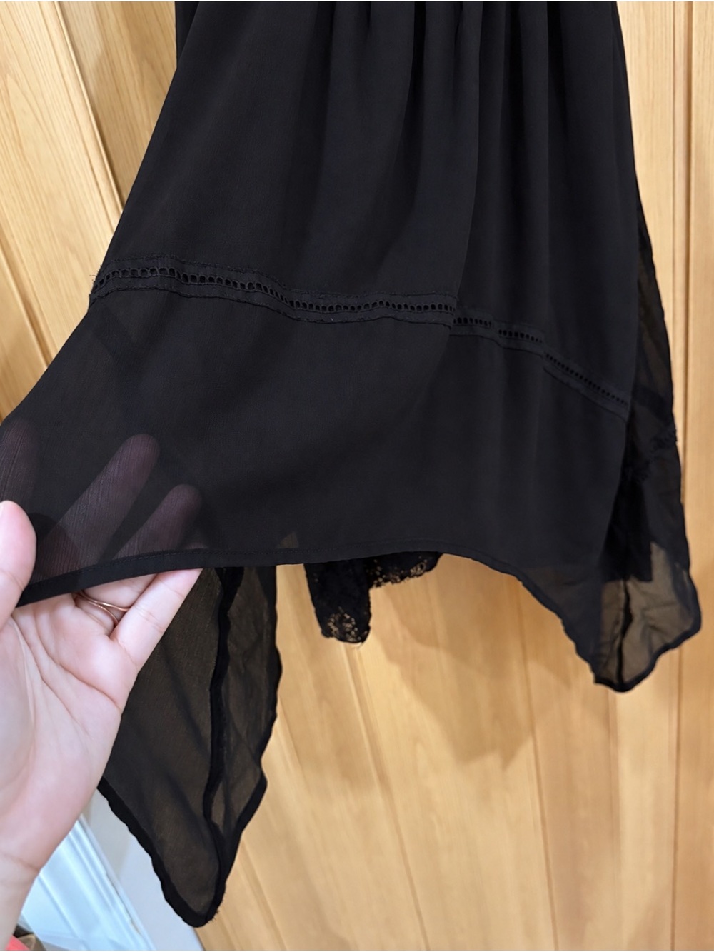 Hot Topic Black Lace-Trim Handkerchief Hem Dress - Picture 5 of 9